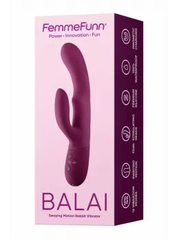 FemmeFunn Balai Dark Fuchsia Dual Motor Swaying Intimate Machine 23cm