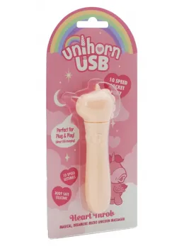 Heart Throb мини вибратор, розов, 10 режима, USB, 14,3 см