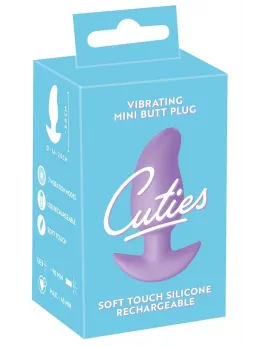 Cuties Vibrating Plug Purple - Compact Silicone Model, 7 Modes, 8 cm
