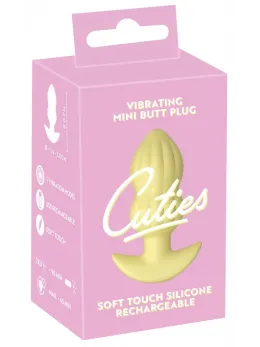 Cuties Vibrating Plug Yellow - Compact Silicone Model, 7 Modes, 8 cm