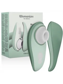 Womanizer Liberty 2 Light Green Compact Air Wave System with Travel Case