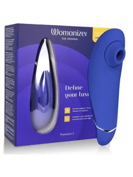 Womanizer Premium 2 Blueberry - Air Pulse Intimate Device, 14 Levels, Waterproof
