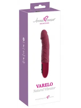 beau coeur VARELO Natural Vibrator Red 23cm 12 Modes Silicone LED USB