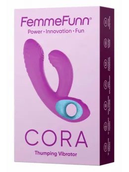 FemmeFunn Cora Purple - Dual Motor Thumping & Vibrating System, 16.5 cm