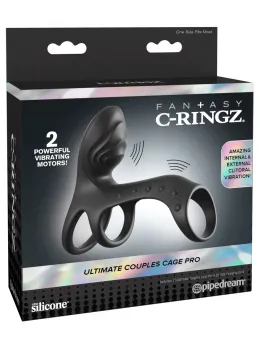Fantasy C-Ringz Ultimate Couples Cage Pro Black Silicone Duo Vibration