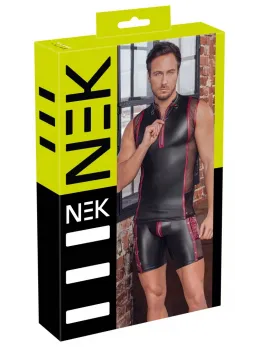 NEK Men's Sleeveless Matte Shirt XL with Red Stripe and Mesh Design