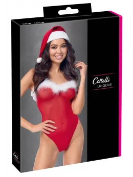 Cottelli Lingerie X-Mas Set Red Body & Hat L/XL - Festive Design