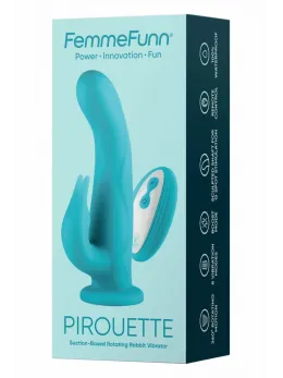 FemmeFunn Pirouette Turquoise - Rotating Intimate Device with Remote, 20.3 cm