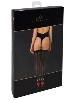 Noir Handmade Powerwetlook XL Knee-Highs with Gem Accents, Black