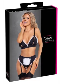 Cottelli COSTUMES Maid Set XL Adjustable Bustier & Suspender Briefs