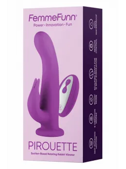 FemmeFunn Pirouette Purple - Rotating Intimate Device with Remote, 20.3 cm