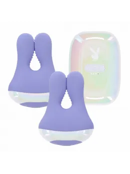 PLAYBOY Pleasure In A Pinch Vibrating Silicone Adjustable Clamps Pink