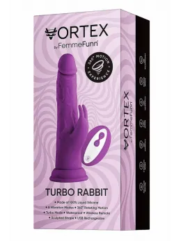 FemmeFunn Vortex Turbo Rabbit Purple - Wireless Rotating System 21cm