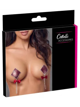Cottelli Accessories Red Gem Bow Adhesive Nipple Decorations 7.5cm
