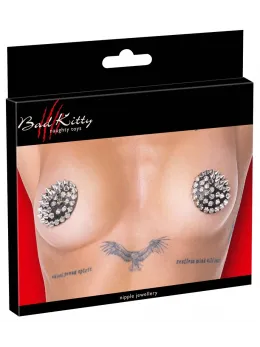 Bad Kitty Black Spike Pasties Reusable 7 cm Pair