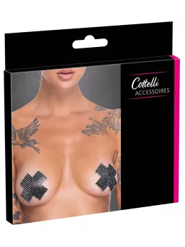 Cottelli Accessoires Cross Black Decorative Nipple Stickers 7.5 cm