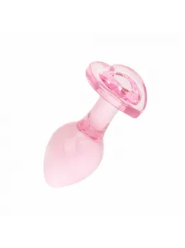 Anal Collection Glass Plug Medium Heart-Shaped Base 8.3 cm Pink