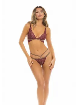 Lurex Dreams 2-Piece Bra Set Burgundy - Shimmering Comfort Fit S/M