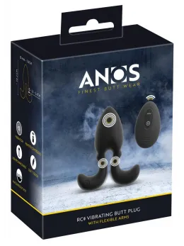 ANOS RC Vibrating Plug Flexible Arms 10 Modes Silicone Black 10.2cm