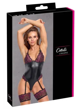 Cottelli Lingerie Body with Removable Garters and Lace Accents S