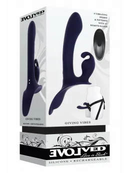 EVOLVED GIVING VIBES Triple Motor Silicone Intimate System, Adjustable Harness