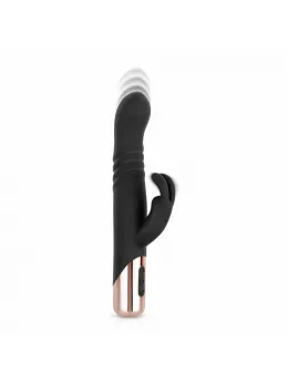 Rosy Gold Rabbit Vibrator Thrusting System Black 13cm USB Rechargeable