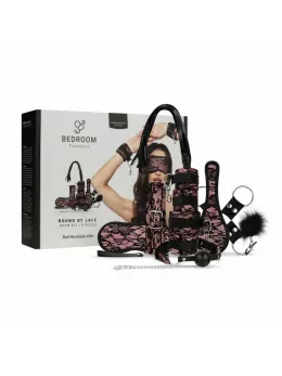 Bedroom Fantasies Bound by Lace 8-Piece Restraint Set Pink