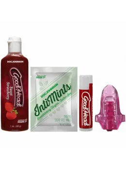 Doc Johnson GoodHead Oral Care Set Strawberry Flavor 29ml Vibrating Ring