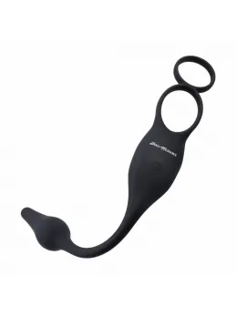 Evolved Novelties Plug & Tug Black Dual Stimulation Silicone System