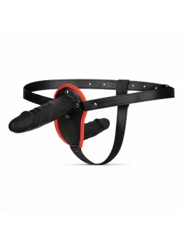 Fetish Collection Double Silicone Intimate Set Adjustable Black Harness