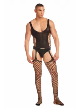 Rene Rofe Galaxy D Men’s Two-Piece Sheer Mesh Set Black L/XL