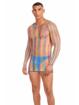 Rene Rofe Pride Drip Two-Piece Set Colorful Shirt & Briefs M