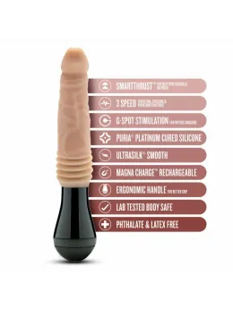 Dr. Skin Dr. Knight Silicone Thrusting & Vibrating Model, Beige, Rechargeable