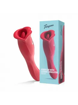 Teazers Dual-Action Intimate Device with Licking Function, Pink