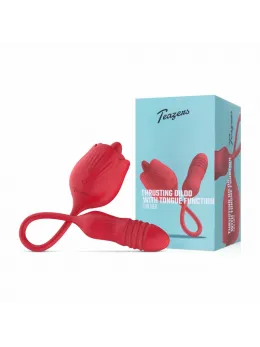 Teazers Rose Multifunctional Vibrator with Thrusting and Licking System Pink