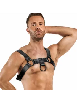 Bruno Adjustable Faux Leather Harness Black 24-32 cm