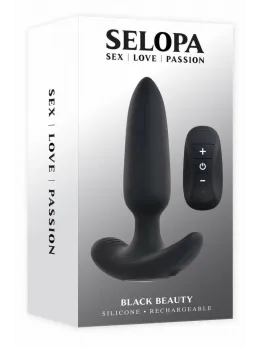 Black Beauty анален разширител с дистанционно, черен, 11,3 см