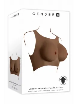 GENDER X Undergarments Plate C-Cup Dark Silicone Wearable Vest