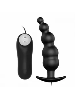Pretty Love Vibrating Silicone Plug with Remote Control, Small, Black