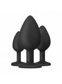 EasyToys Anal Plug Set Flexible Silicone 3 Sizes Black 8719934001787