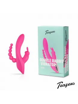 EasyToys Double Rabbit Intimate Massager Waterproof 21cm Pink USB