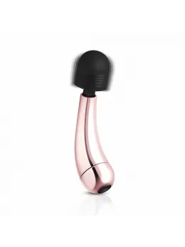 Rosy Gold Nouveau Mini Curve Massager - Compact Rechargeable Wand, 10 Modes