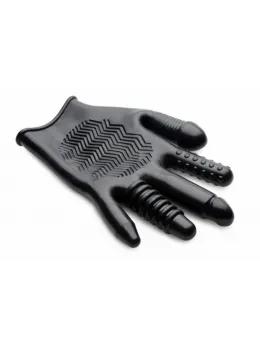 XR Brands Pleasure Poker Multi-Texture Intimate Glove, Black, Universal Size