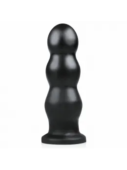 BUTTR Tactical III Large Ribbed Intimate Plug with Flat Suction Base Black