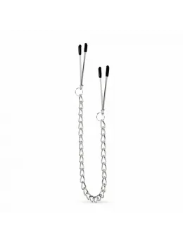 EasyToys Adjustable Tweezer Nipple Clamps with Metal Chain - Black