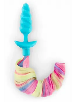 b-Vibe Unicorn Plug Vibrating Model with Removable Rainbow Tail, Medium