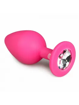 EasyToys Diamond Plug Medium Pink - Silicone Intimate Accessory with Gemstone Base