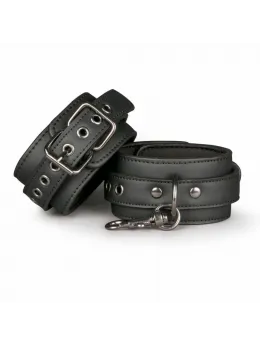 EasyToys Ankle Cuffs Faux Leather Adjustable Black 13-30cm
