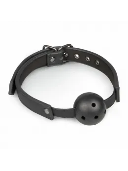 Easytoys Adjustable PVC Ball Gag Black - Faux Leather Comfort Strap