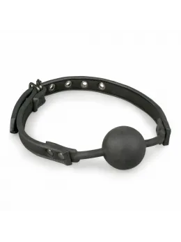 EasyToys Silicone Ball Gag Adjustable Strap Black Comfortable Design